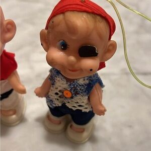 Set of 3 vintage pixie elf elves Christmas ornaments